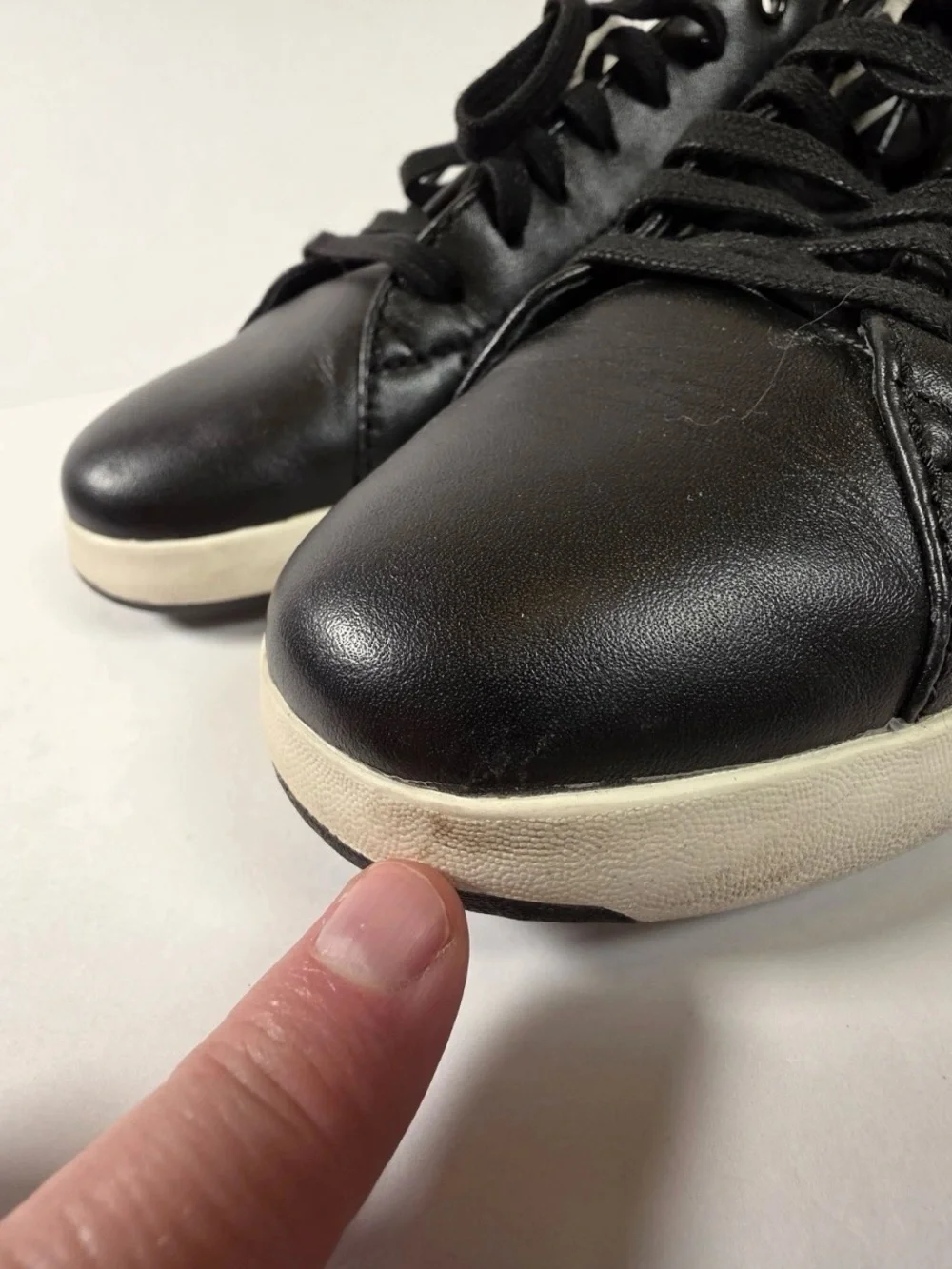Cole Haan GrandPro Tennis Leather Black Optic White - Women's Size 10B - W02896